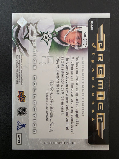 2018-19 Upper Deck Premier - 2003-04 Retro Premier Signatures Rookie - Miro Heiskanen #03-MH /99 RY