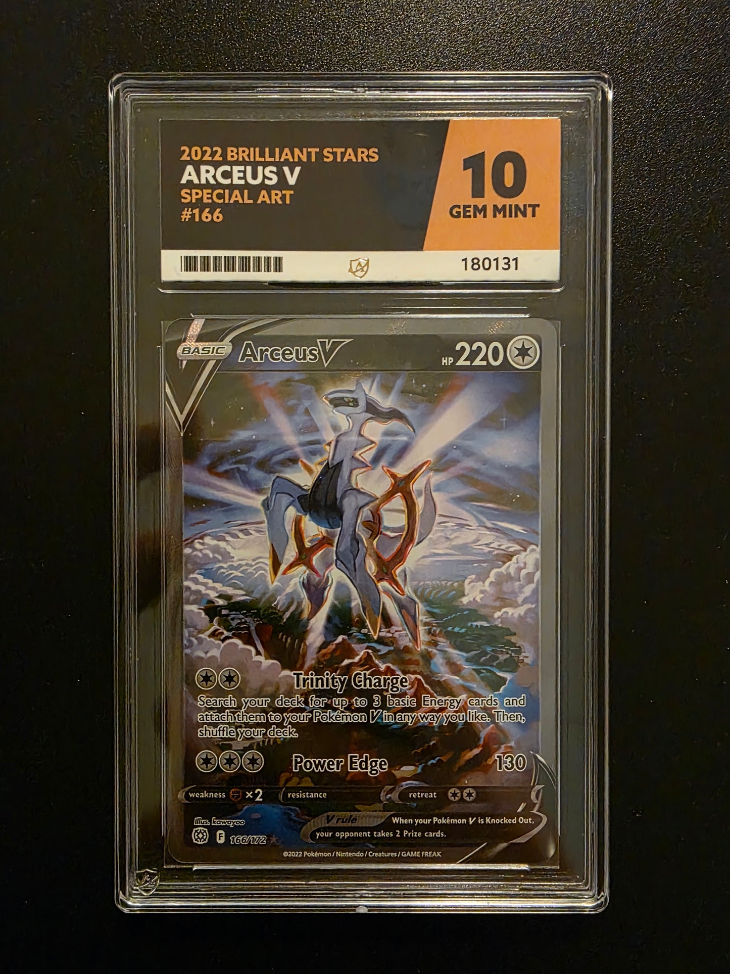 2022 Pokemon - Sword & Shield - Brilliant Stars - Full Art - Arceus V #166 Ace 10