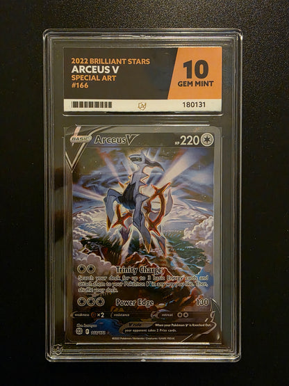 2022 Pokemon - Sword & Shield - Brilliant Stars - Full Art - Arceus V #166 Ace 10