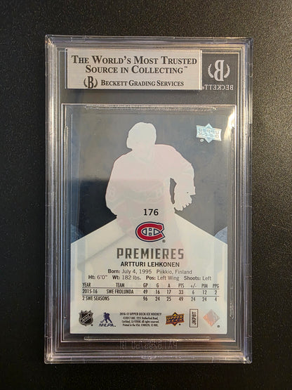 2016-17 Upper Deck Ice - Level 3 - Ice Premieres - Artturi Lehkonen #176 /499 BGS9 RC