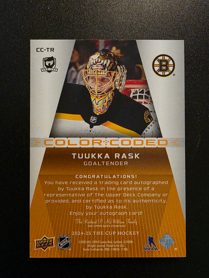 2024-25 Upper Deck The Cup - Color Coded - Tuukka Rask #CC-TR /35