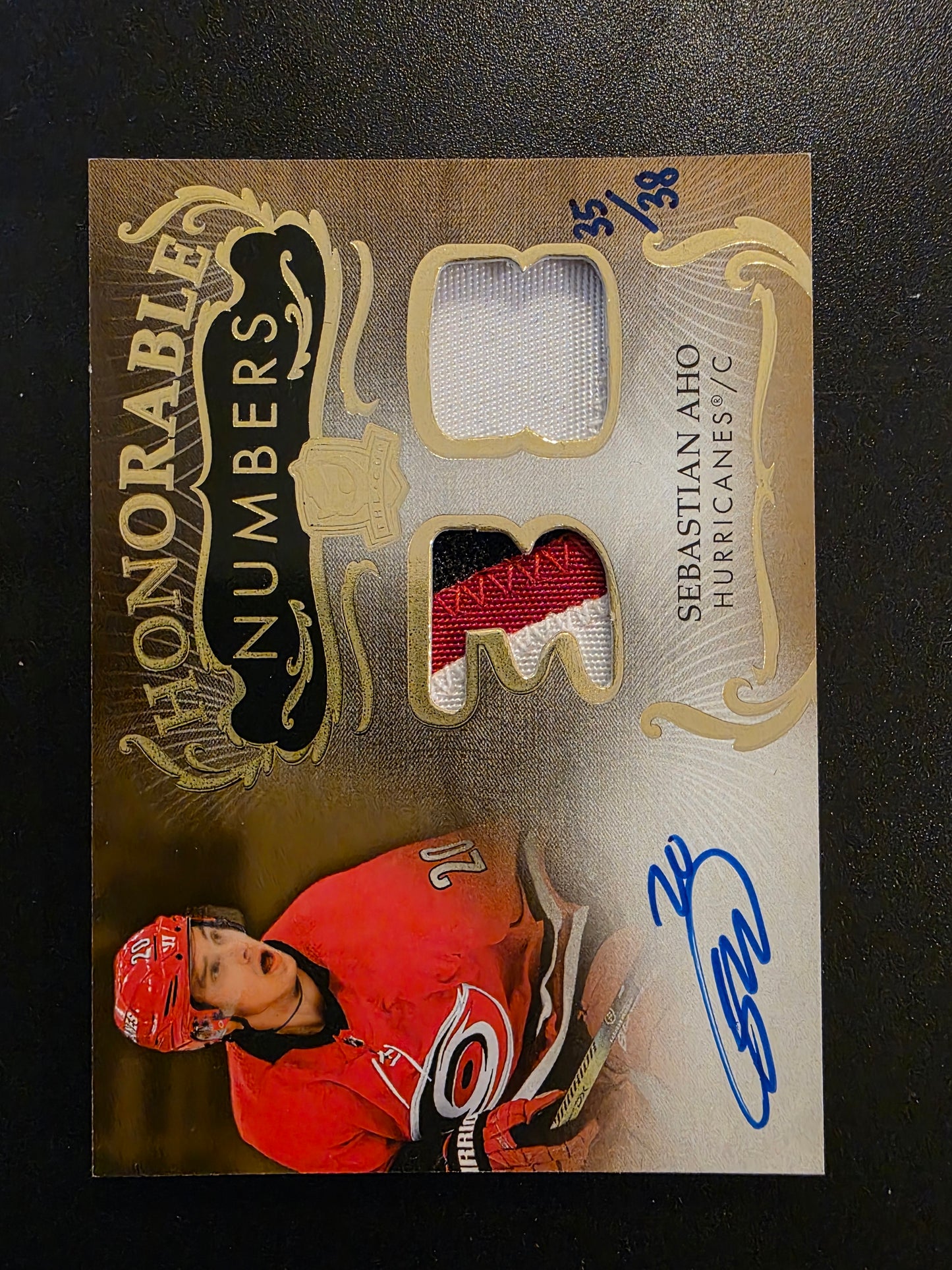 2023-24 Upper Deck The Cup - Honorable Numbers - Sebastian Aho #HR-SA /38