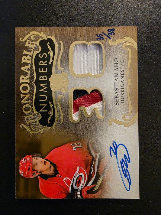 2023-24 Upper Deck The Cup - Honorable Numbers - Sebastian Aho #HR-SA /38