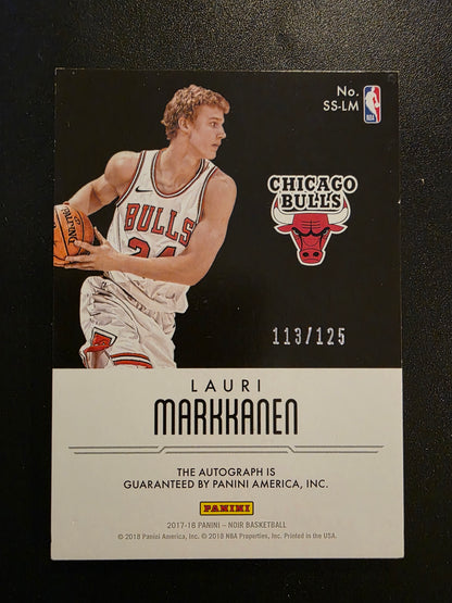 2017-18 Panini Noir - Spotlight Signatures Vertical - Lauri Markkanen #SS-LM /125 RY