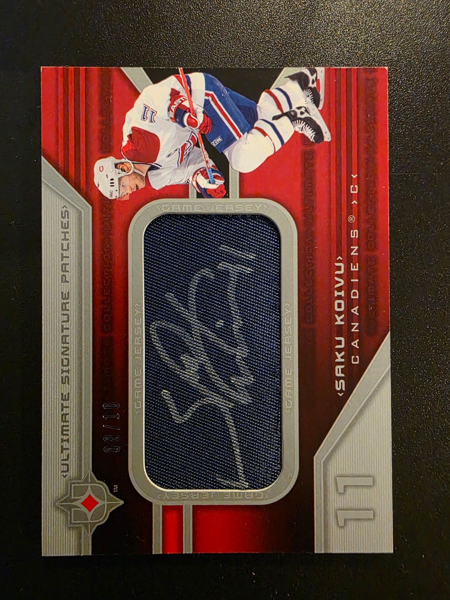 2004-05 Ultimate Collection - Ultimate Signature Patches - Saku Koivu #SP-SK /10
