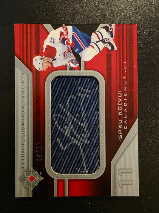 2004-05 Ultimate Collection - Ultimate Signature Patches - Saku Koivu #SP-SK /10