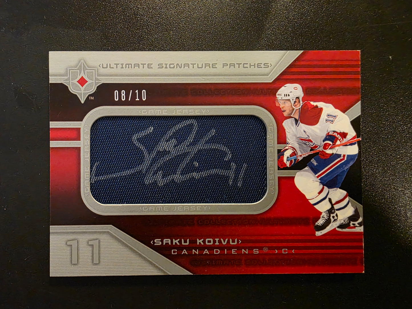 2004-05 Ultimate Collection - Ultimate Signature Patches - Saku Koivu #SP-SK /10