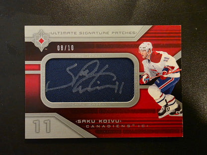2004-05 Ultimate Collection - Ultimate Signature Patches - Saku Koivu #SP-SK /10