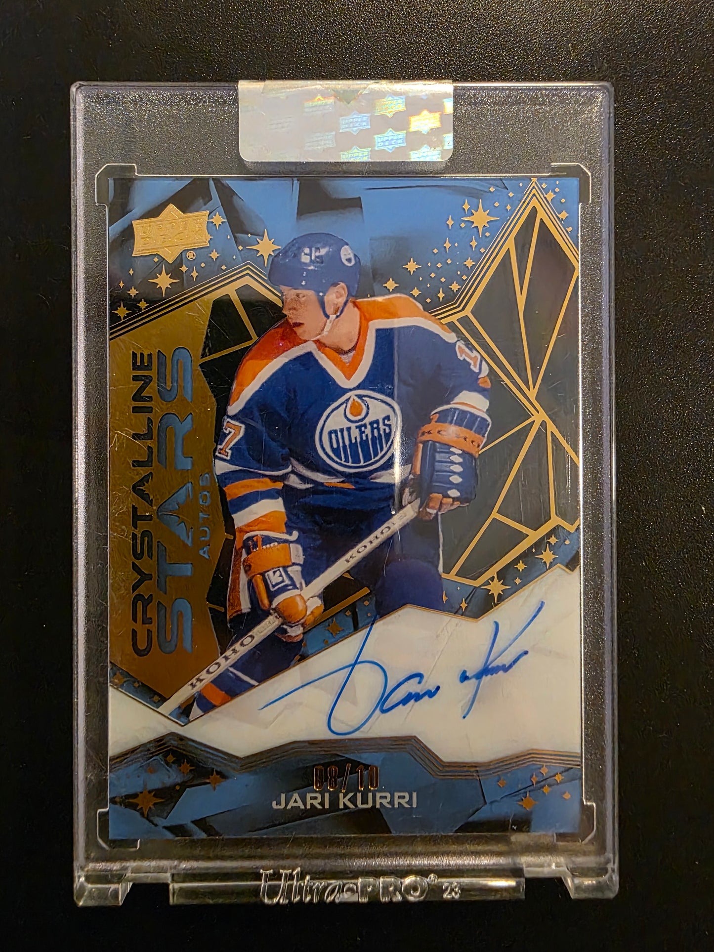 2024-25 Upper Deck Clear Cut - Crystalline Stars - Blue - Jari Kurri #CSA-JK /10