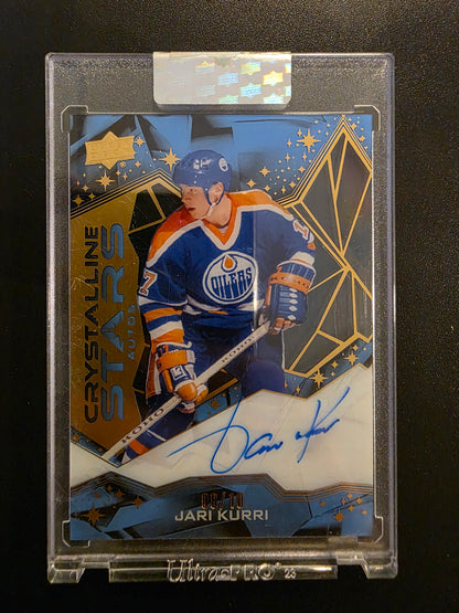 2024-25 Upper Deck Clear Cut - Crystalline Stars - Blue - Jari Kurri #CSA-JK /10