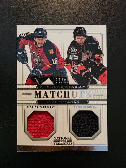2013-14 Panini National Treasures - Matchups Jerseys -  Aleksander Barkov / Sami Vatanen #M-BV /99 RY