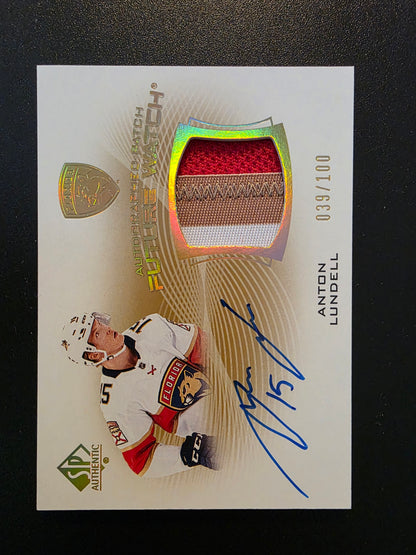2021-22 Upper Deck SP Authentic - Future Watch Auto Patch -  Anton Lundell #FWAP-AL /100 RY