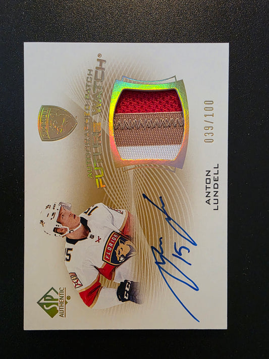 2021-22 Upper Deck SP Authentic - Future Watch Auto Patch -  Anton Lundell #FWAP-AL /100 RY