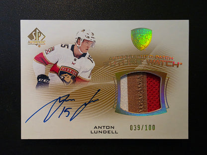 2021-22 Upper Deck SP Authentic - Future Watch Auto Patch -  Anton Lundell #FWAP-AL /100 RY