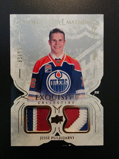 2016-17 Upper Deck Black Diamond - Exquisite Rookie Dual Materials -  Jesse Puljujarvi #RD-JP /99 RY