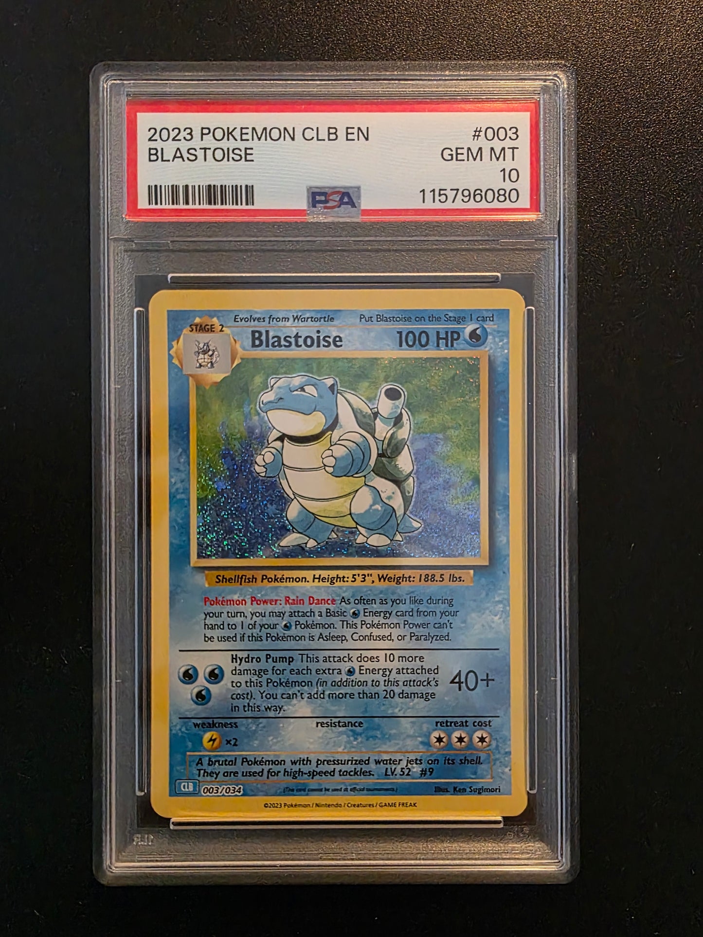 2023 Pokemon TCG Classic - Blastoise Deck - Holo - Blastoise #003 PSA 10