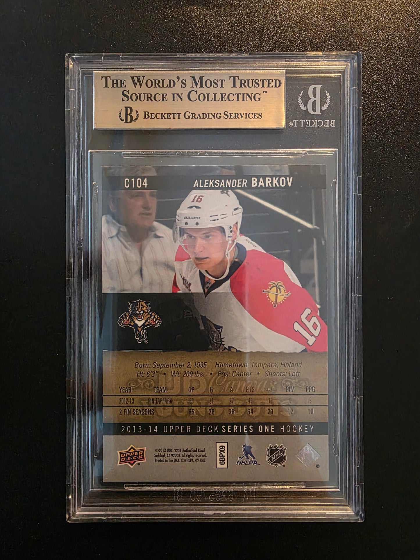 2013-14 Upper Deck - UD Canvas -  Young Guns - Aleksander Barkov #C104 BGS 10 RY