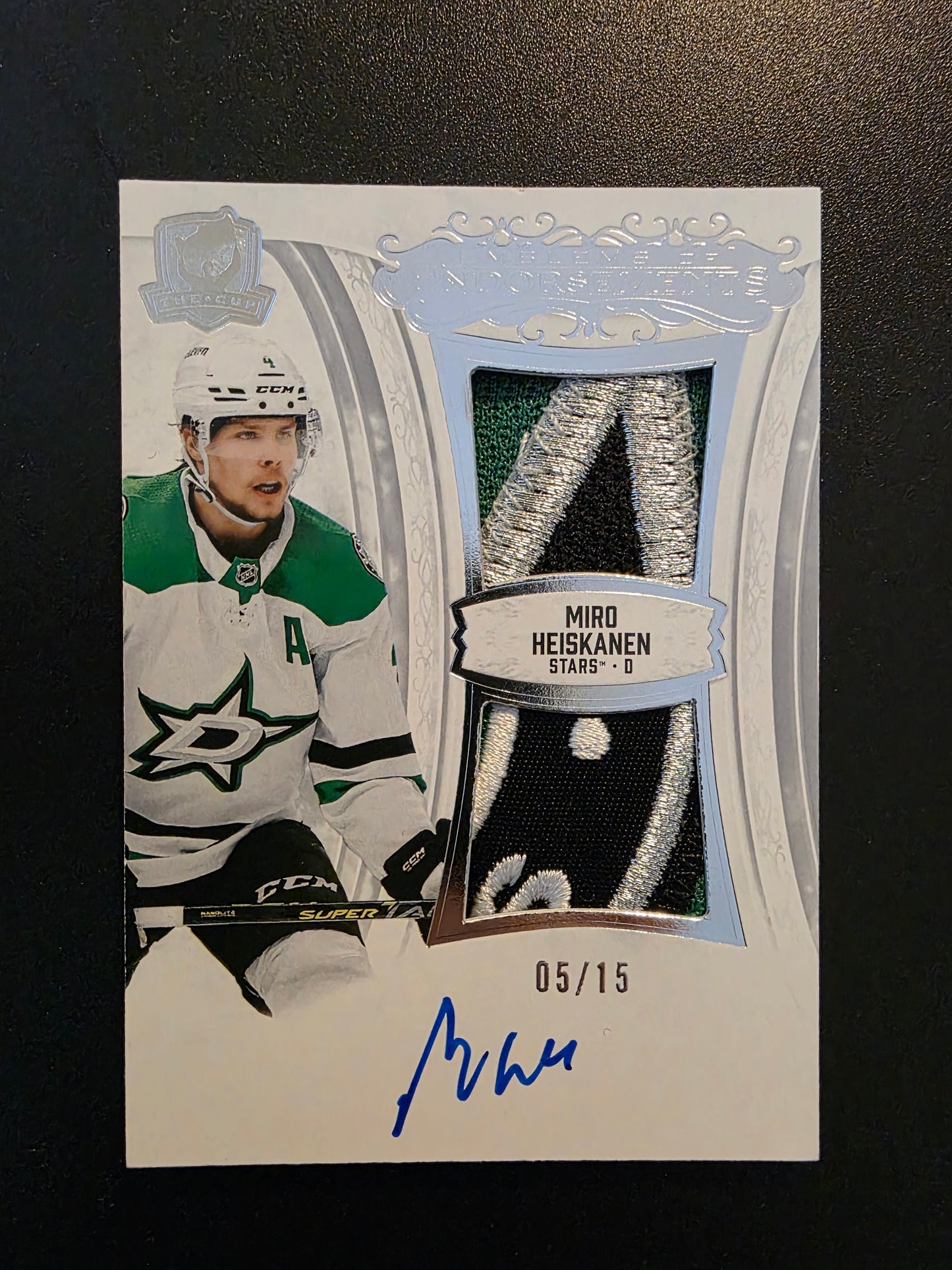 2022-23 Upper Deck The Cup - Emblems of Endorsement -  Miro Heiskanen #EE-MH /15