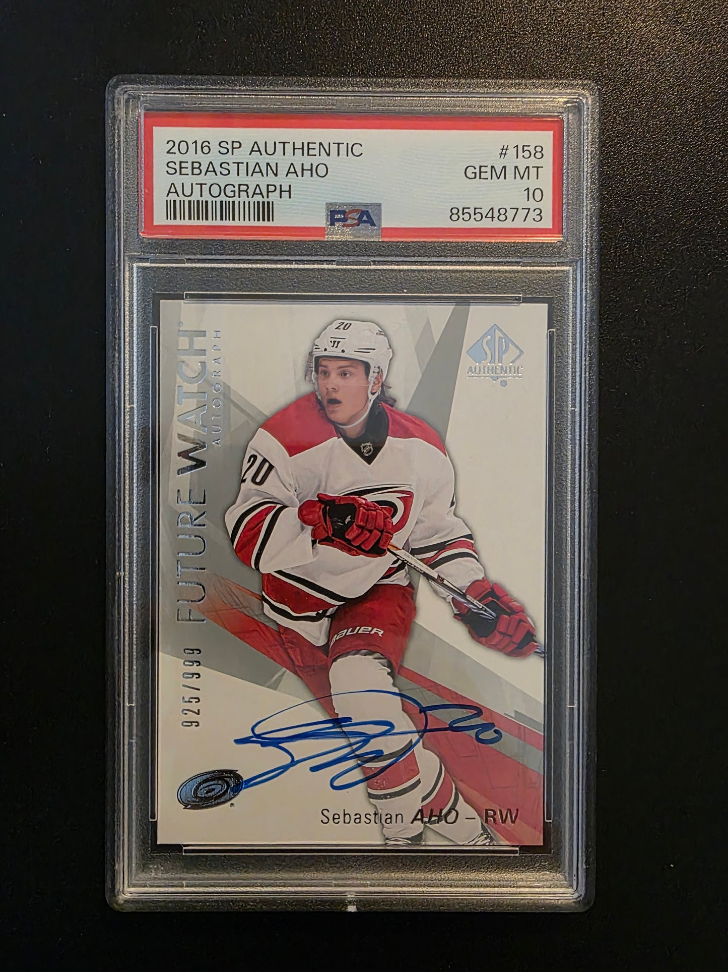 2016-17 Upper Deck SP Authentic Future Watch - Sebastian Aho #158 /999 PSA 10