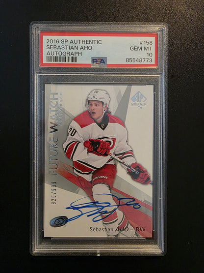 2016-17 Upper Deck SP Authentic Future Watch - Sebastian Aho #158 /999 PSA 10