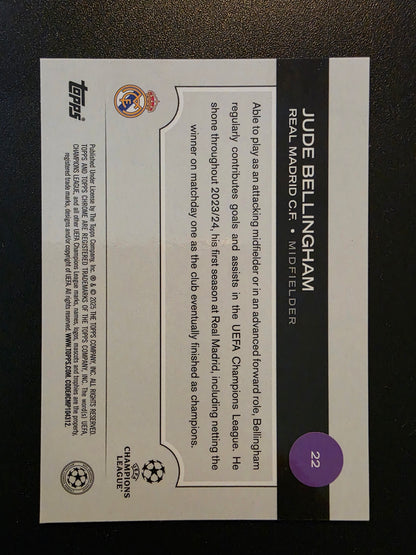 2024-25 Topps Chrome UEFA Club Competitions - Starball Variation - Jude Bellingham #22 (Copy)