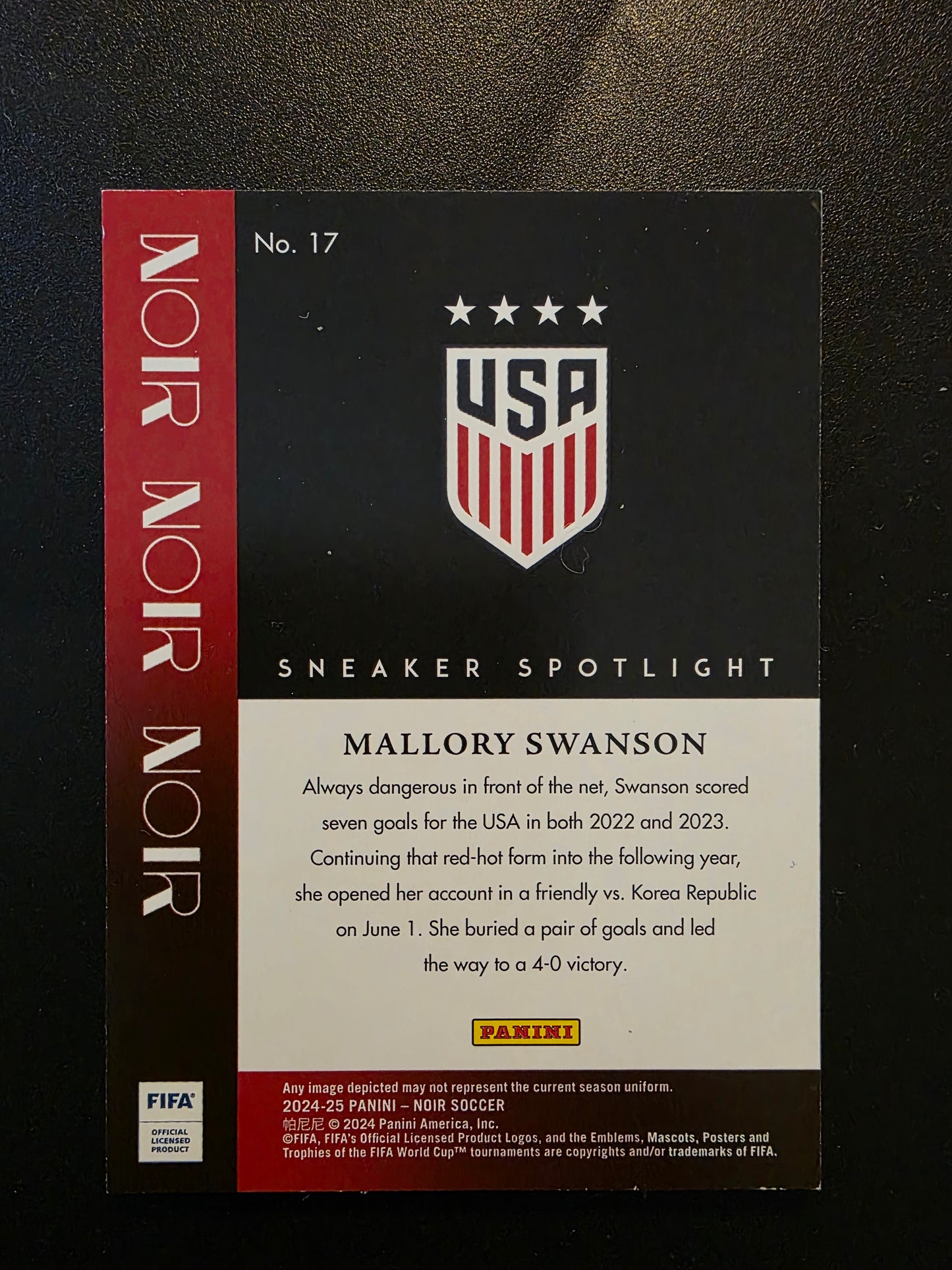 2024-25 Panini Noir - Sneaker Spotlight - Mallory Swanson #17 /25