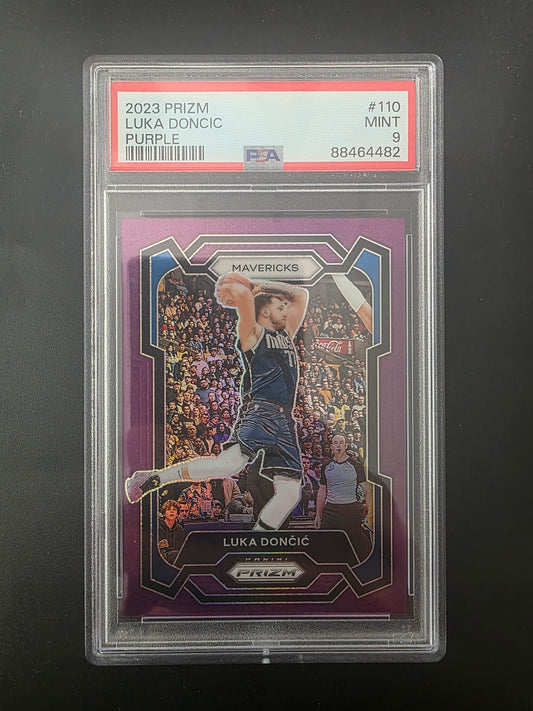 2023-24 Panini Prizm - Purple Prizm - Luka Doncic #110 /99 PSA 9