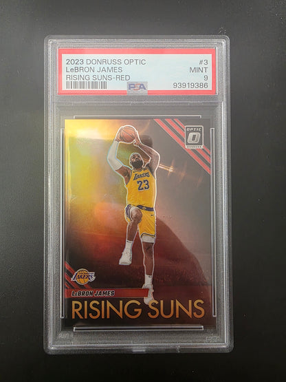 2023-24 Panini Donruss Optic - Rising Suns - Red Prizm - LeBron James #3 /99