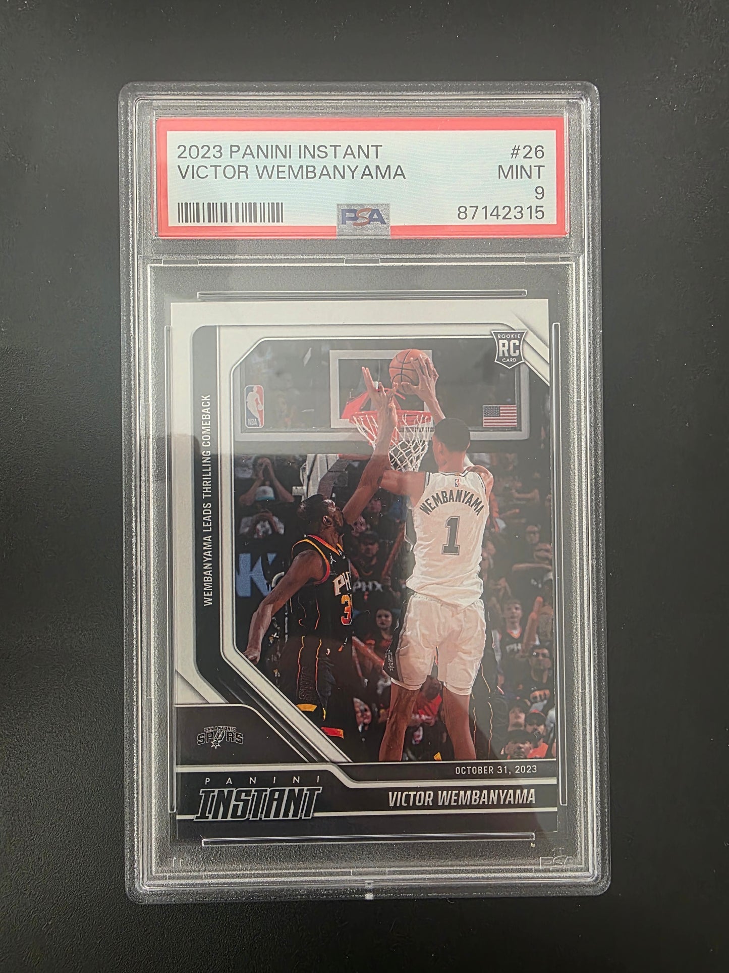 2023-24 Panini Instant - Victor Wembanyama #26 /10018 PSA 9 RY