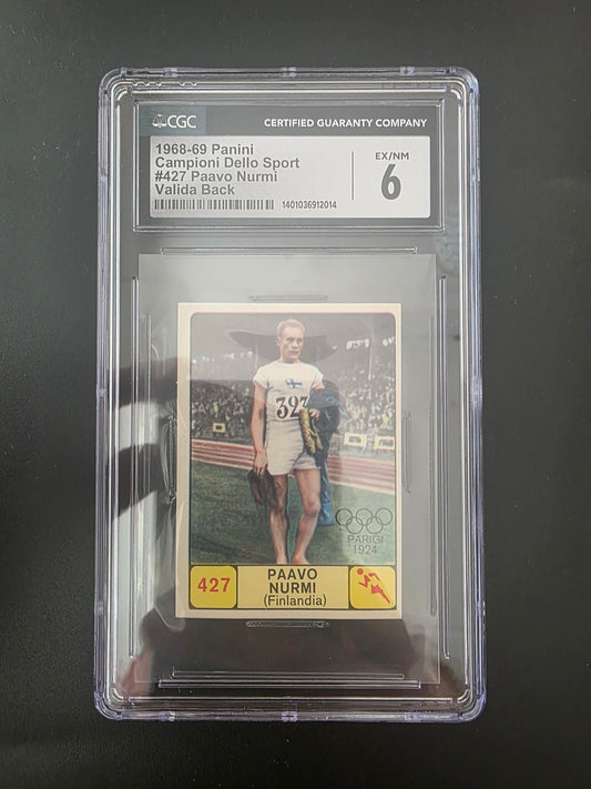 1968-69 Panini Campioni Dello Sport - Valida Back - Paavo Nurmi #427 CGC 6
