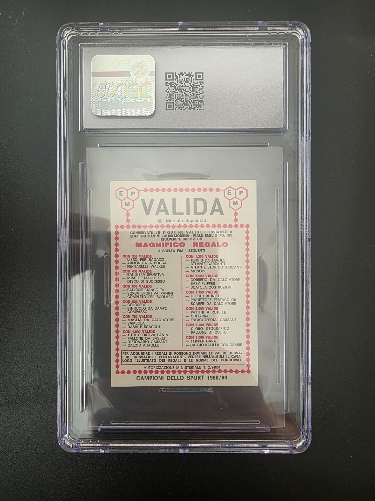 1968-69 Panini Campioni Dello Sport - Valida Back - Paavo Nurmi #427 CGC 6