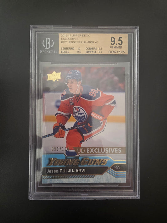 2016-17 Upper Deck - Young Guns Exclusives - Jesse Puljujarvi #225 /100 BGS 9.5 RC