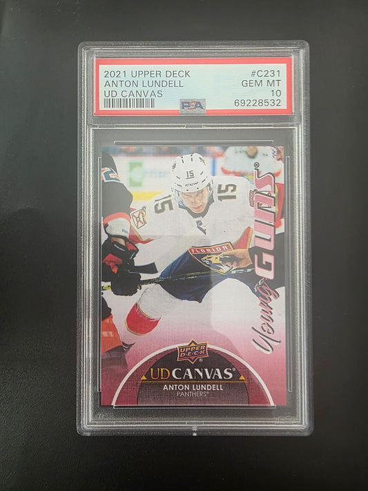 2021-22 Upper Deck Series 2 - UD Canvas -  Young Guns - Anton Lundell #C231 PSA 10 RC