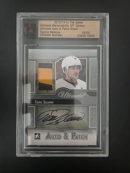 2012-13 In the Game Ultimate Memorabilia 12th Edition - Auto & Patch - Silver - Teemu Selanne /9
