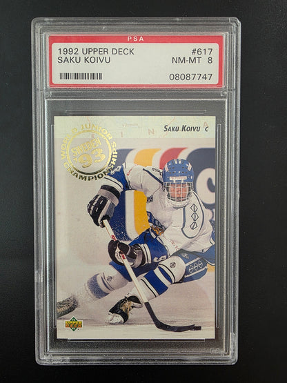 1992-93 Upper Deck - World Juniors Championships - Saku Koivu #617 RC PSA 8