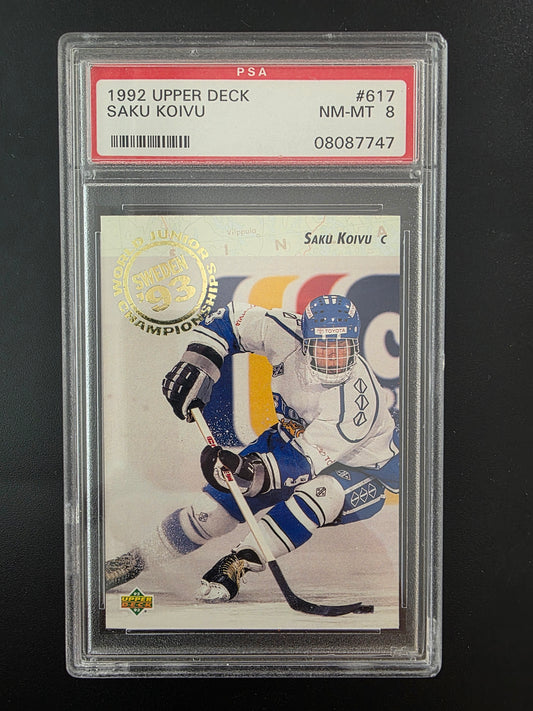 1992-93 Upper Deck - World Juniors Championships - Saku Koivu #617 RC PSA 8
