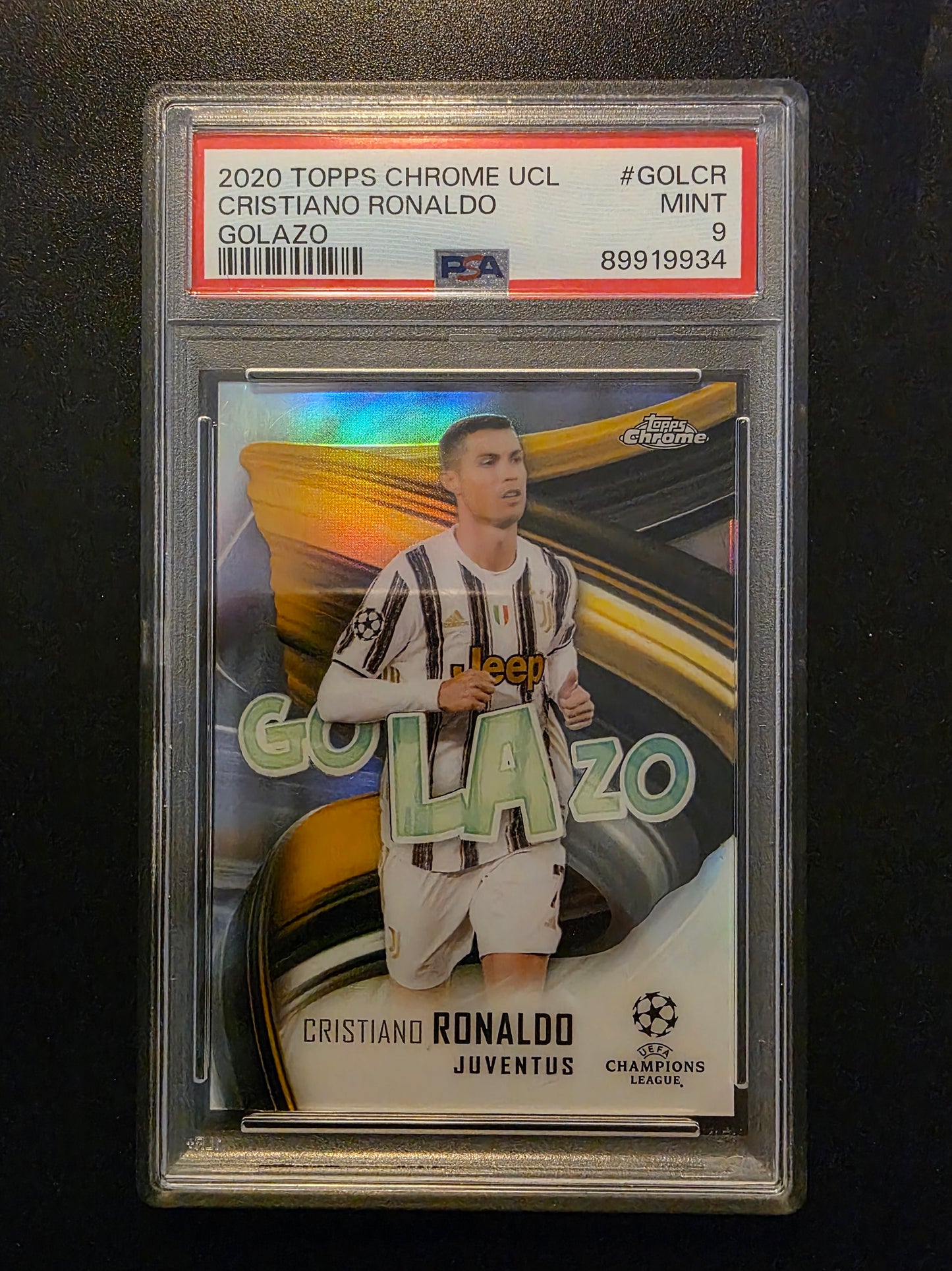 2020-21 Topps Chrome UEFA Champions League - Golazo - Cristiano Ronaldo #GOL-CR PSA 9