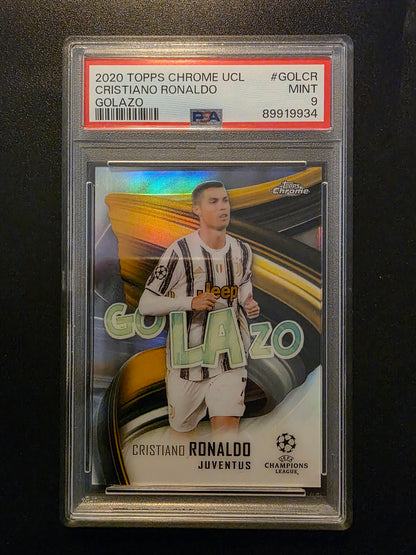 2020-21 Topps Chrome UEFA Champions League - Golazo - Cristiano Ronaldo #GOL-CR PSA 9