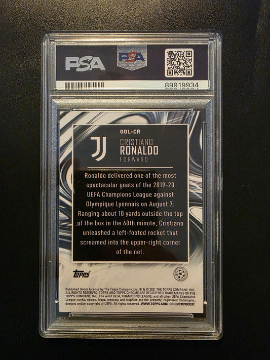 2020-21 Topps Chrome UEFA Champions League - Golazo - Cristiano Ronaldo #GOL-CR PSA 9