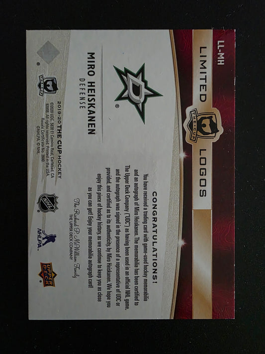 2019-20 Upper Deck The Cup - Limited Logos - Miro Heiskanen #LL-MH /50