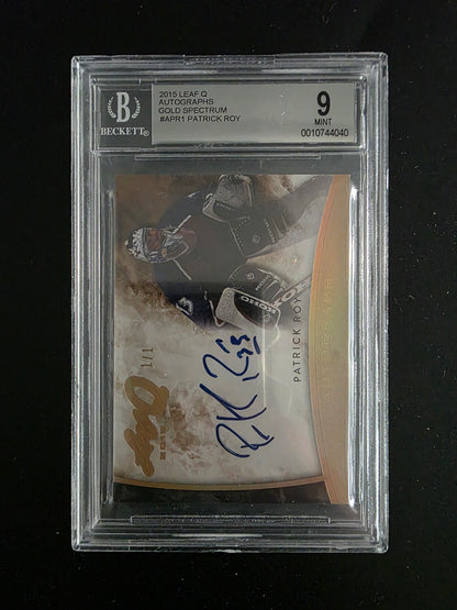2015 Leaf Q - Autographs - Gold Spectrum - Patrick Roy #APR1 1of1 BGS 9