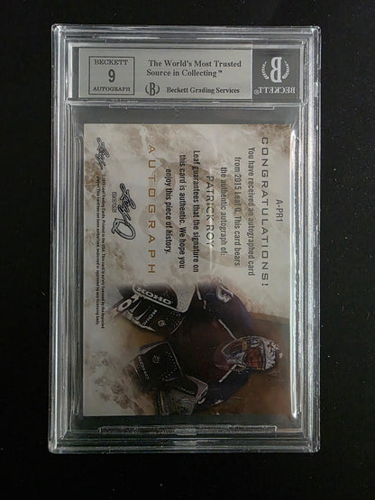 2015 Leaf Q - Autographs - Gold Spectrum - Patrick Roy #APR1 1of1 BGS 9