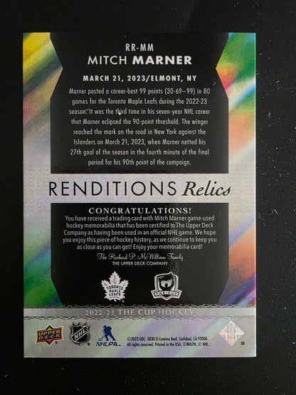 2022-23 Upper Deck The Cup - Renditions Relics - Mitch Marner #RR-MM