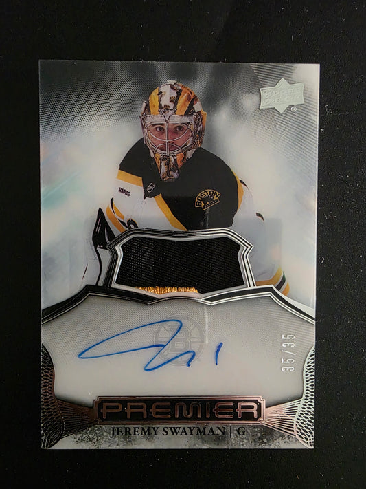 2022-23 Upper Deck Premier - Acetate Auto Patch - Jeremy Swayman #AV-JS /35