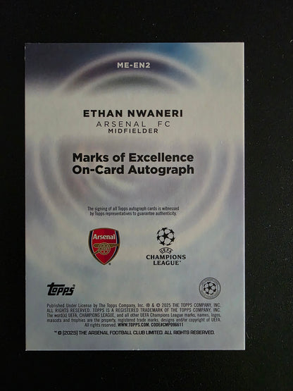 2024-25 Topps Definite - Marks of Excellence -Ethan Nwaneri #ME-EN2 /25 RC