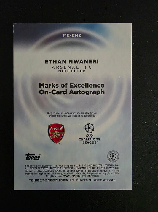 2024-25 Topps Definite - Marks of Excellence -Ethan Nwaneri #ME-EN2 /25 RC