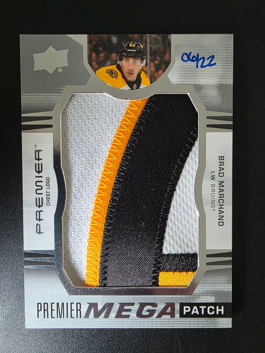 2021-22 Upper Deck Premier - Premier Mega Patch - Chest Logos - Brad Marchand #PMP-BM /22