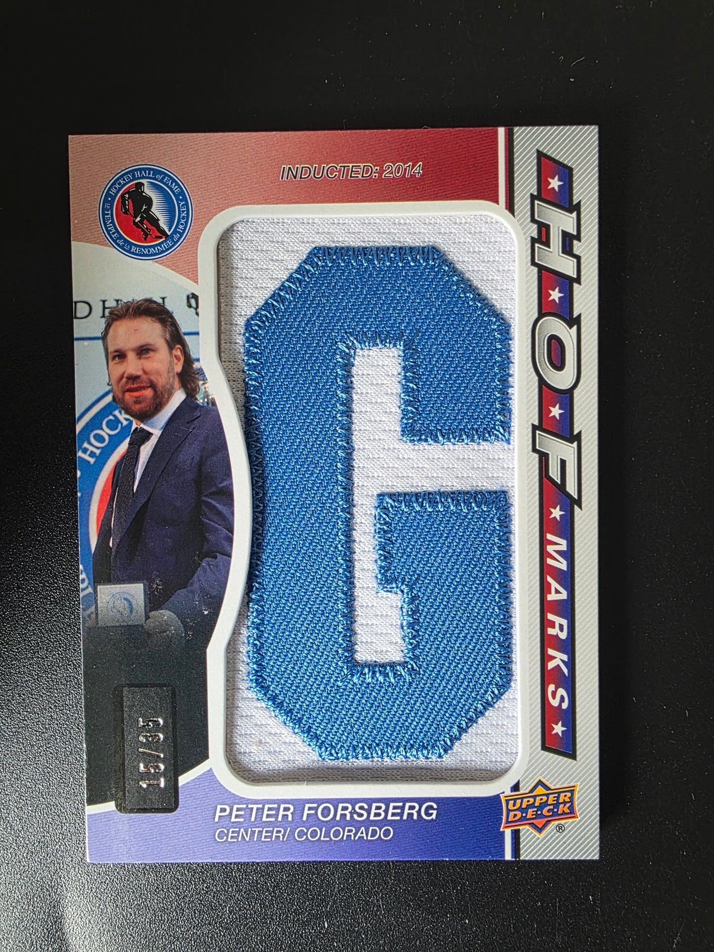 2024-25 Upper Deck SP Game Used Edition - HOF Marks - Peter Forsberg #HOFM-PF /35