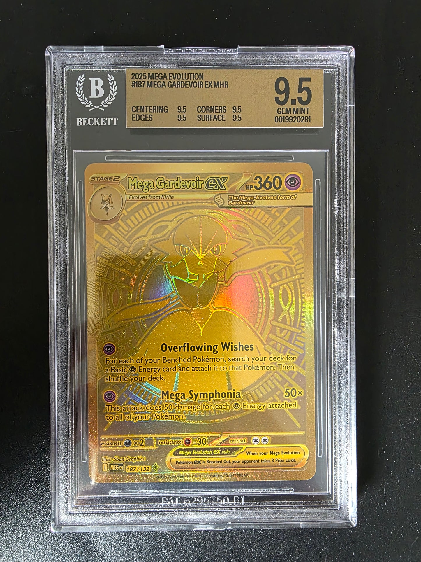2025 Pokemon - Mega Evolutions - Mega Hyper Rare - Mega Gardevoir ex #187 BGS 9.5