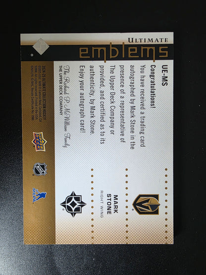 2024-25 Upper Deck Ultimate Collection - Ultimate Emblems Autographs - Mark Stone #UE-MS